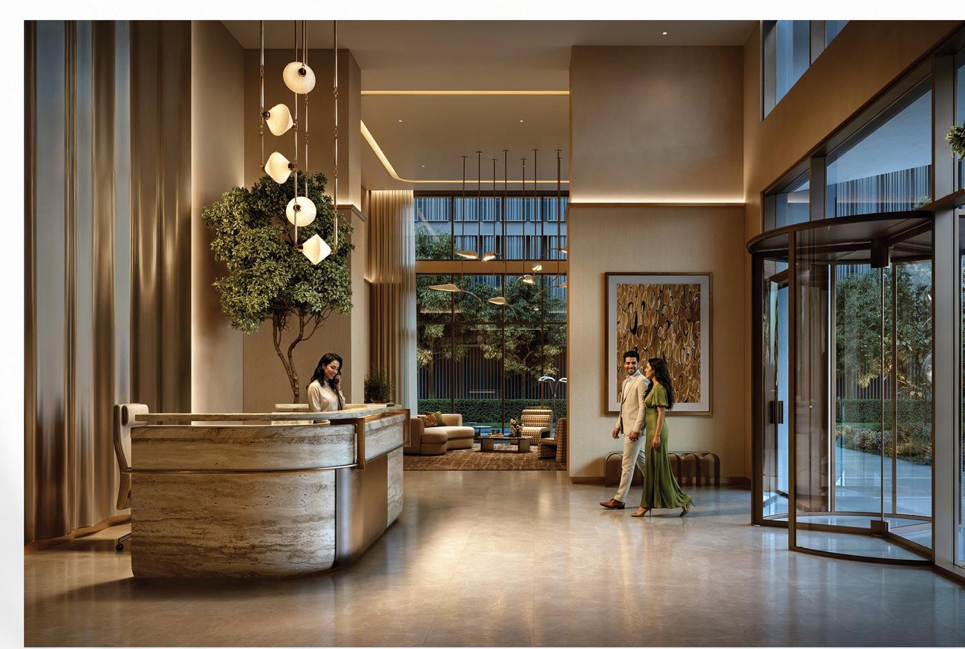 VALIA residential lobby interior render