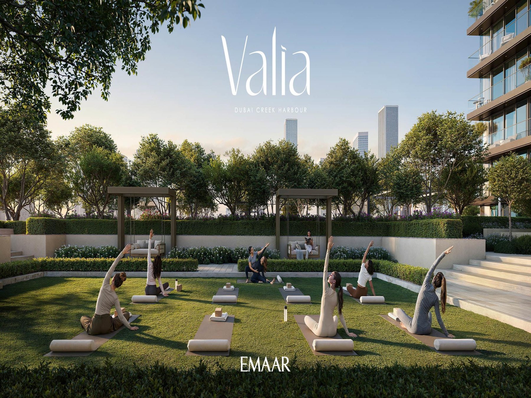 Sunken communal lawn at VALIA
